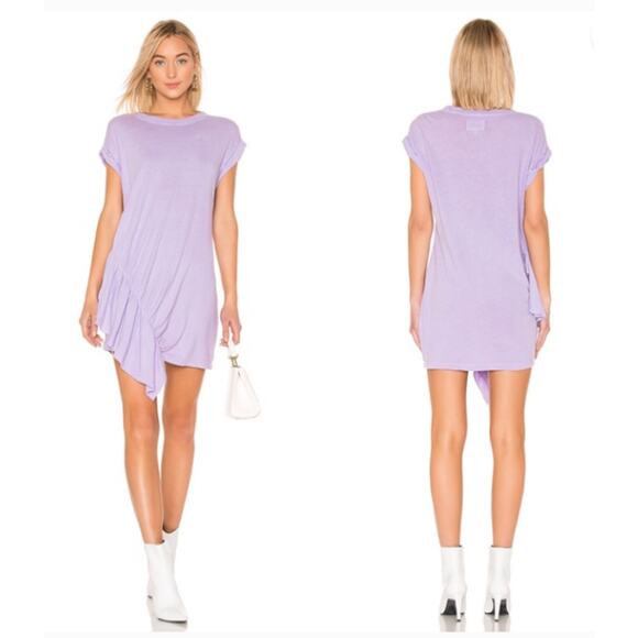 Current/Elliot Asymmetrical Ruffle Linen Blend Dress Size 6 - Picture 1 of 10